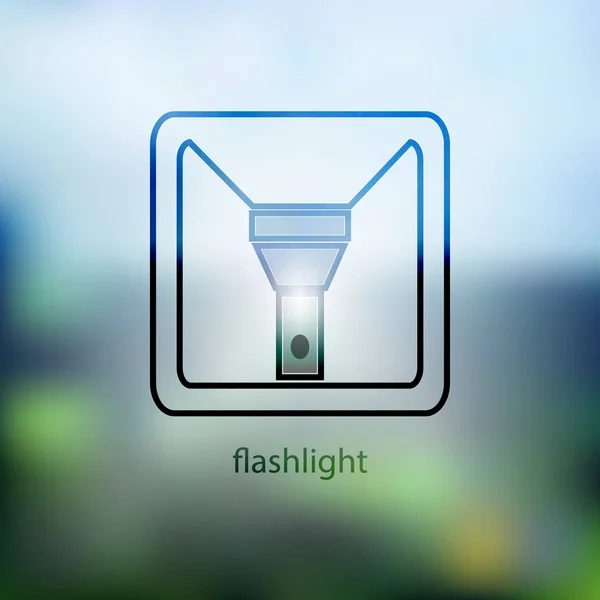 Icône lampe de poche. isolé sur fond flou — Image vectorielle