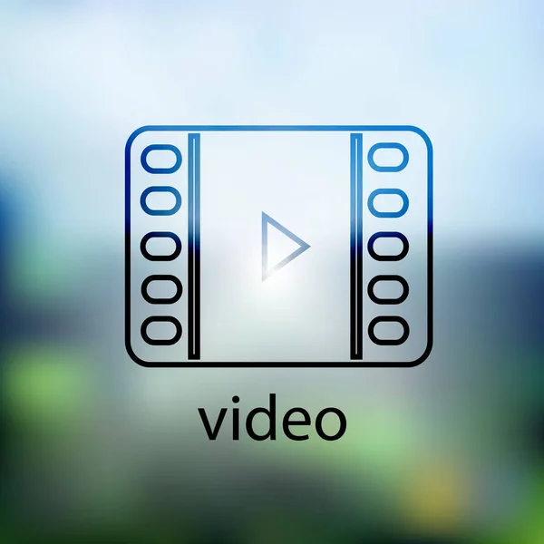 Icono de vídeo. aislado sobre fondo borroso — Vector de stock