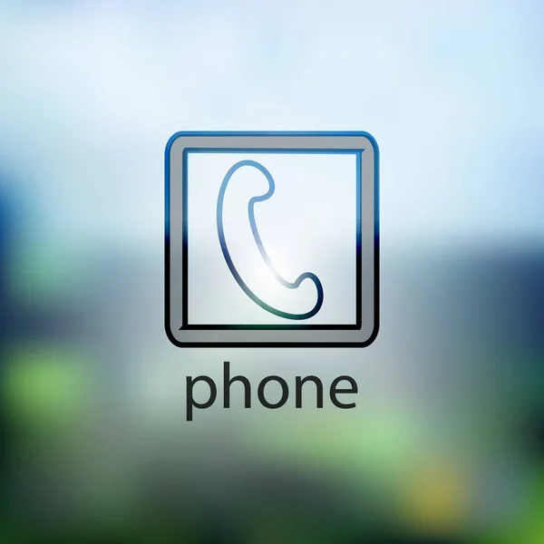 Icona del telefono. isolato su sfondo sfocato — Vettoriale Stock