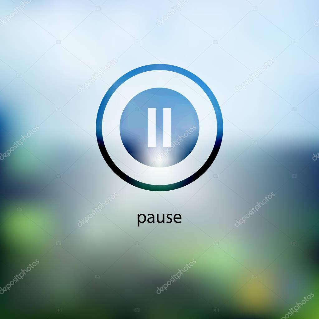 Pause icon. isolated on background blurred. Trendy flat style for graphic design, logos, website, social media, UI, mobile application