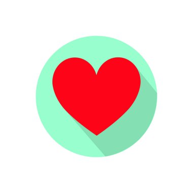 bir kalp. Beyaz bir arka plan üzerinde bir daire içinde