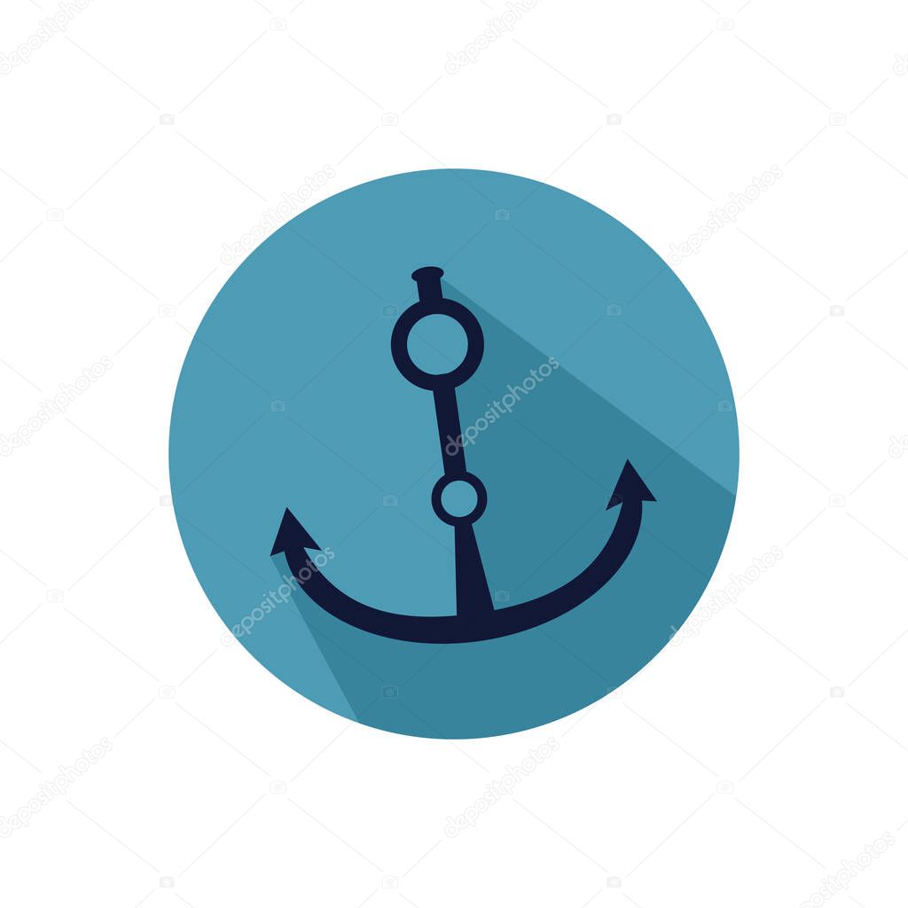 anchor. on a white background in a bright circle