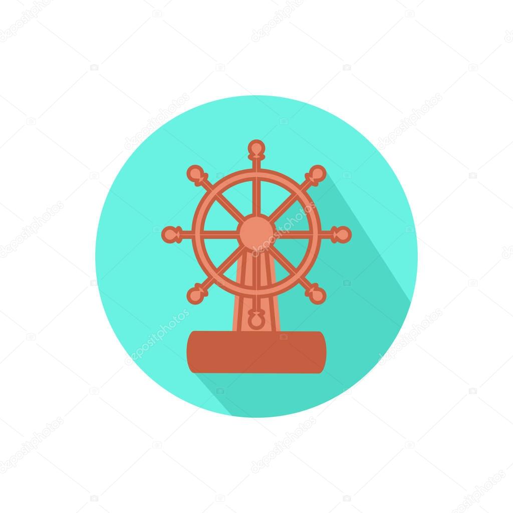 sailor wheel. on a white background in a bright circle