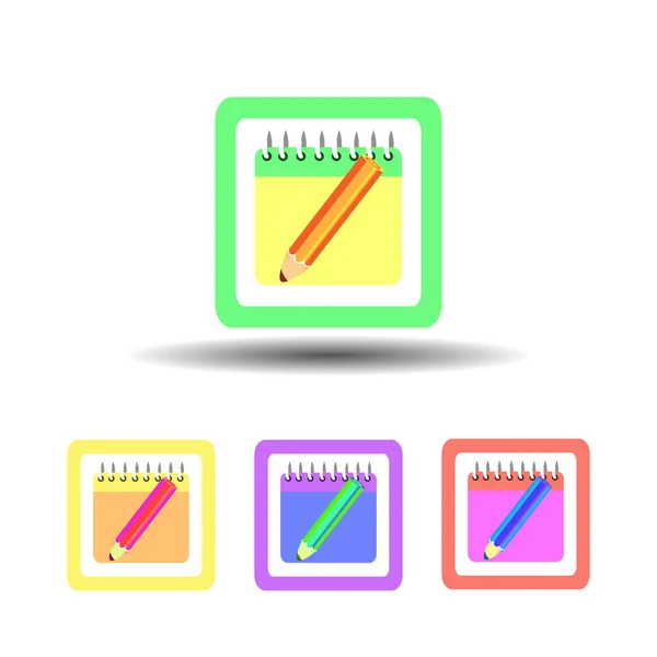 Symbol vier Tasten Notizbuch auf weißem Hintergrund — Stockvektor