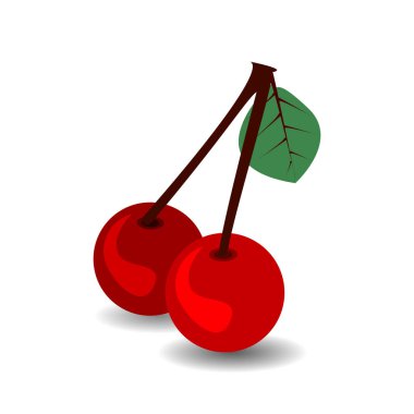 kiraz beyaz zemin üzerinde. illüstrasyon