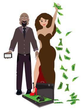 aşıklar bir beyaz bir durumda para olan bir çifti