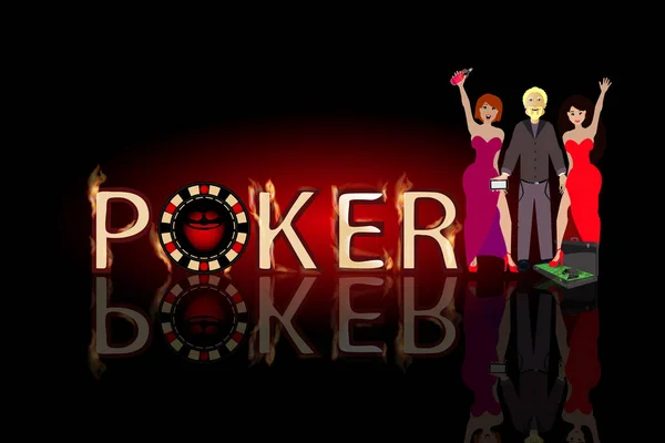 Ganancias de póquer y ganar. concepto de financiación — Archivo Imágenes Vectoriales