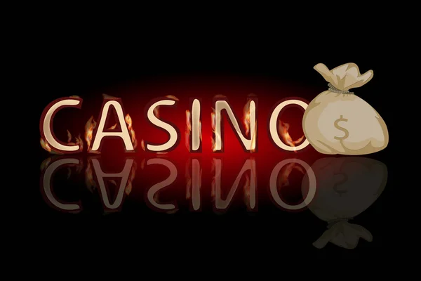 Bolsa de casino con dólares. concepto de financiación — Vector de stock