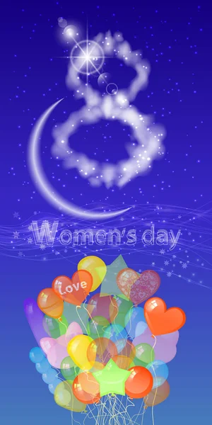 Women 's Day is a figure eight in the sky — стоковый вектор