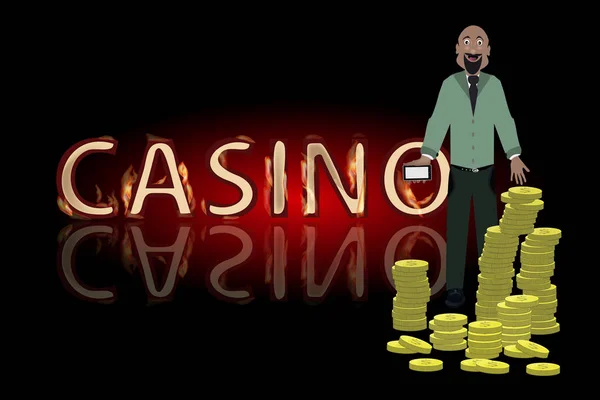 Casino kişi Finans illüstrasyon kavramı — Stok Vektör