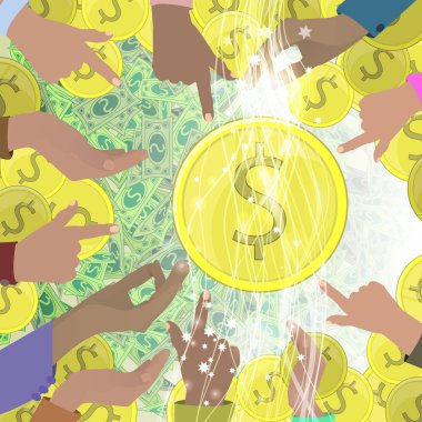 Altın dolar için çok işaret eden eller