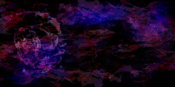 スペース赤青と抽象的なネオンの背景. — ストックベクタ