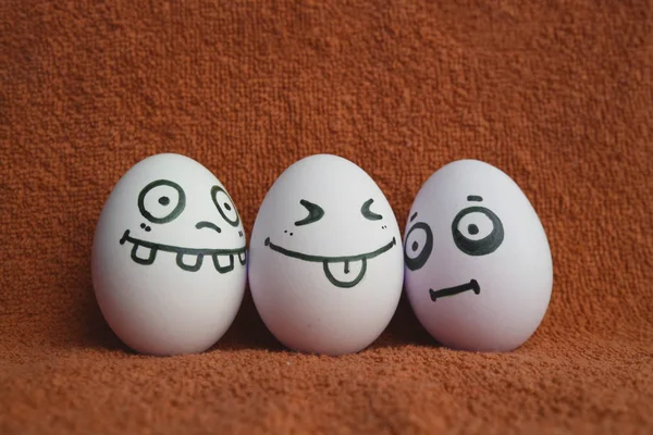 Eggs with faces photo for your design — Stock Photo, Image