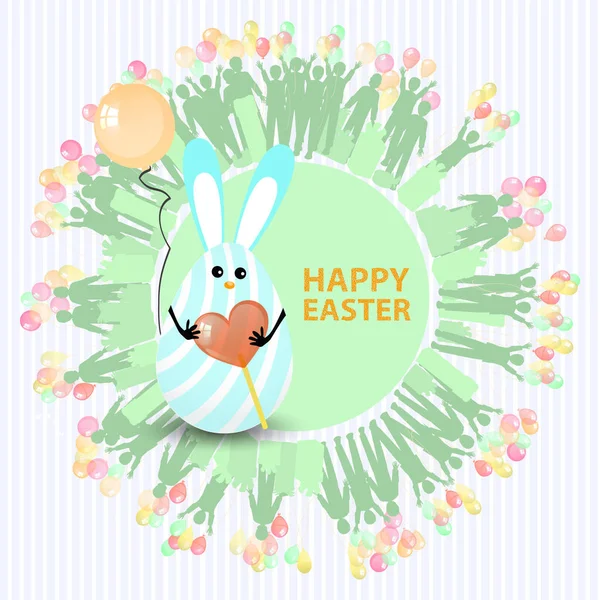 Easter cute illustration. Rabbit-egg — Stock Vector