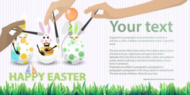 Easter illüstrasyon metin için yer ile