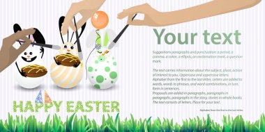 Easter illüstrasyon metin için yer ile