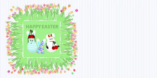 Ilustracja Wielkanocna z miejscem dla tekstu — Wektor stockowy