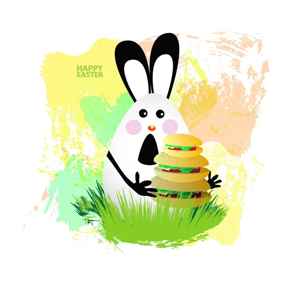 Påsk illustration för din design ägg-kanin — Stock vektor