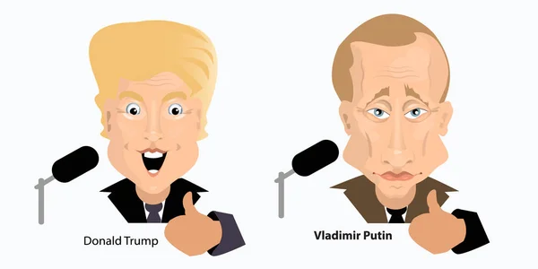 Donald Trump prezydent Vladimir Putin — Wektor stockowy