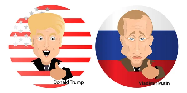 Donald Trump trumpft als Präsident putin Wladimir auf — Stockvektor