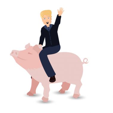 Donald Trump bir domuz bir vahşi pembe sürme