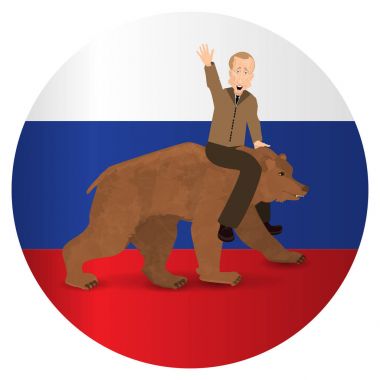 Vladimir Putin ayı vahşi kahverengi üzerine sürme
