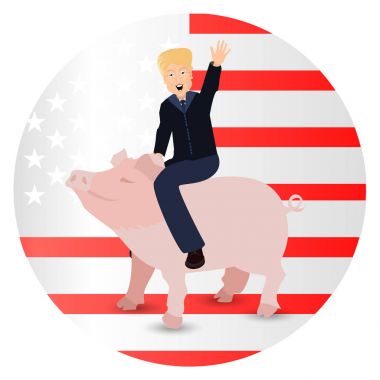 Donald Trump bir domuz bir vahşi pembe sürme