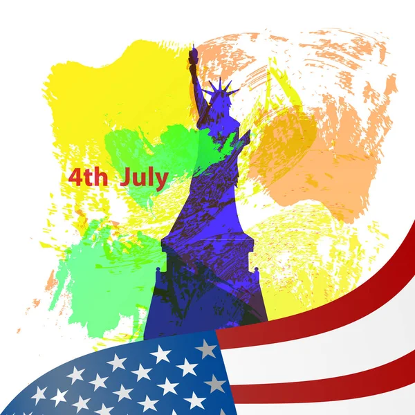 Día de la Independencia de Estados Unidos. Ilustración, vector — Vector de stock