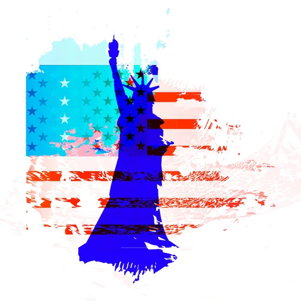 ธงอเมริกันเป็นวันประกาศอิสรภาพของสหรัฐอเมริกา . — ภาพเวกเตอร์สต็อก