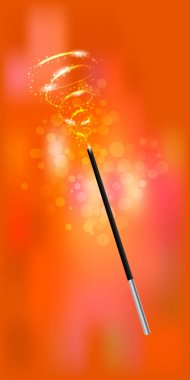 Sihirli değnek. Sihir ve büyü. Dikey