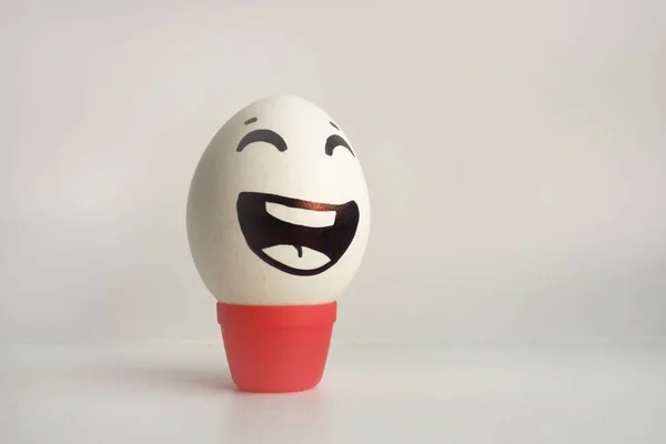 Concepto de emoción de huevos. Cara de huevo. Foto para el diseño —  Fotos de Stock