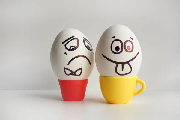 Eieren emotie concept. Het gezicht van de eieren. Foto voor ontwerp — Stockfoto