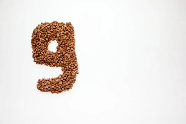 Buchstabe g. Englisches Alphabet von Getreide. Foto — Stockfoto