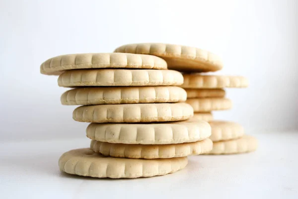 Cookies runda vete på varandra. Cracker — Stockfoto