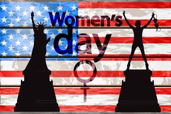 Journée internationale de la femme. Silhouette fille — Image vectorielle