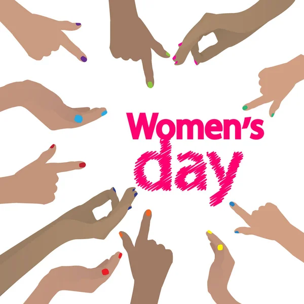 Hari Wanita Internasional. feminisme - Stok Vektor
