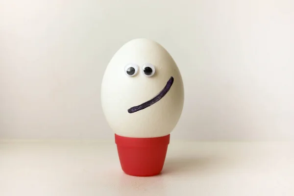 Egg smile. Concept of happiness — Stock Photo, Image