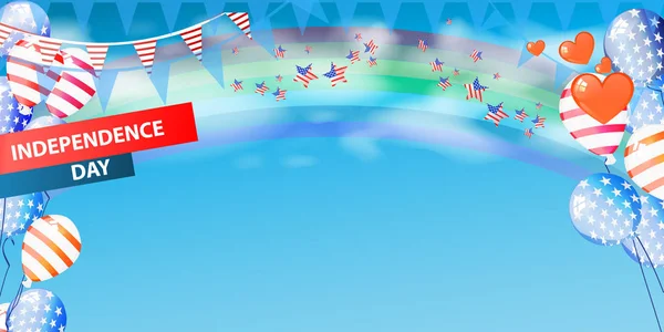 Banner az USA-ban egy hely a függetlenség napja — Stock Vector