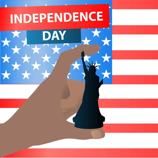 Giorno dell'indipendenza degli Stati Uniti. Mano — Vettoriale Stock