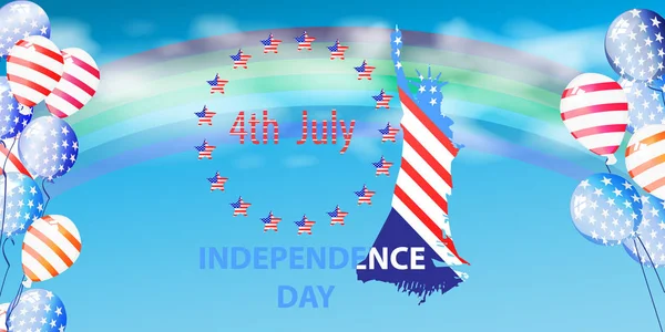 Dia da Independência Estados Unidos. O 4 de Julho — Vetor de Stock