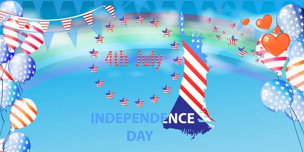 Giorno dell'indipendenza degli Stati Uniti. Il 4 luglio — Vettoriale Stock