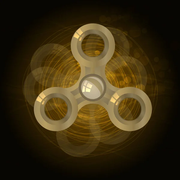 Spinner oro hecho rotatorio. volumen — Vector de stock