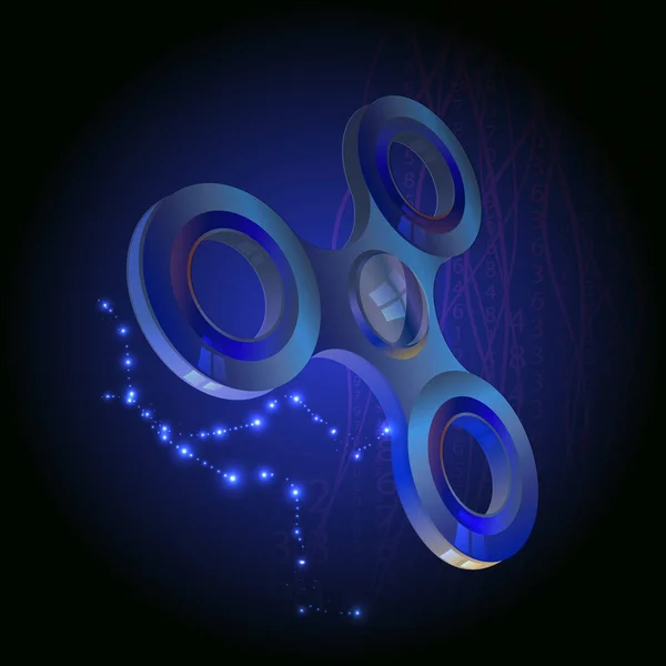 Spinner azul con reflejos — Vector de stock