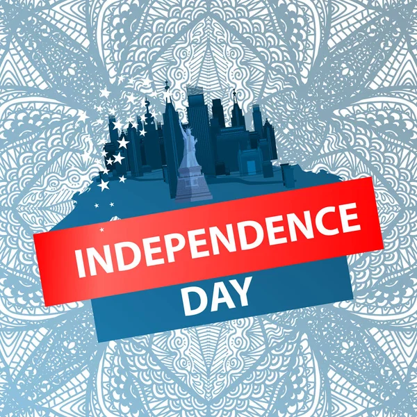 アメリカ合衆国の独立記念日。新しいの都市 — ストックベクタ