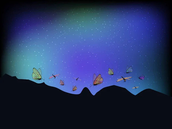 透明な蝶とトンボ — ストックベクタ
