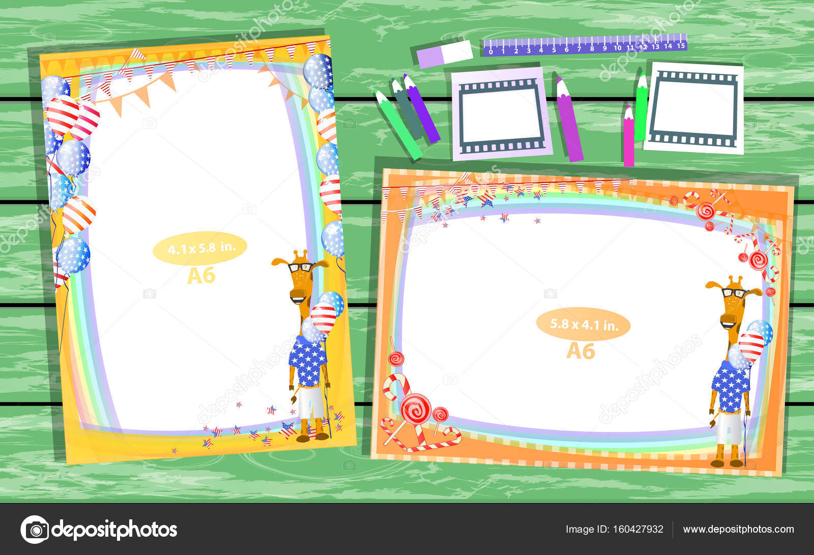 Photo Frame On The Table Horizontal And Vertical Stock Vector Photo Frame On The Table Horizontal And Vertical Stock Vector