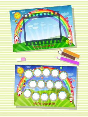 Fotoğraf çerçeve dikey ve yatay olarak. İllüstrasyon