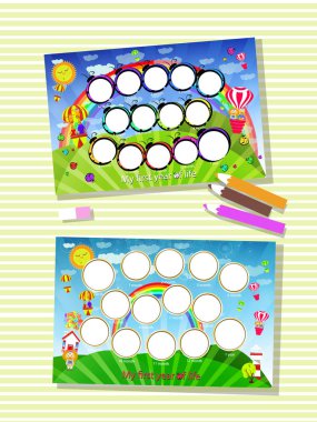 Fotoğraf çerçeve dikey ve yatay olarak. İllüstrasyon