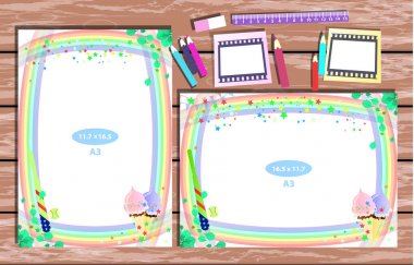 Fotoğraf çerçevesi masanın üzerinde. Yatay ve dikey