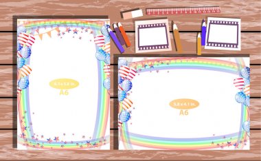 Fotoğraf çerçevesi masanın üzerinde. Yatay ve dikey